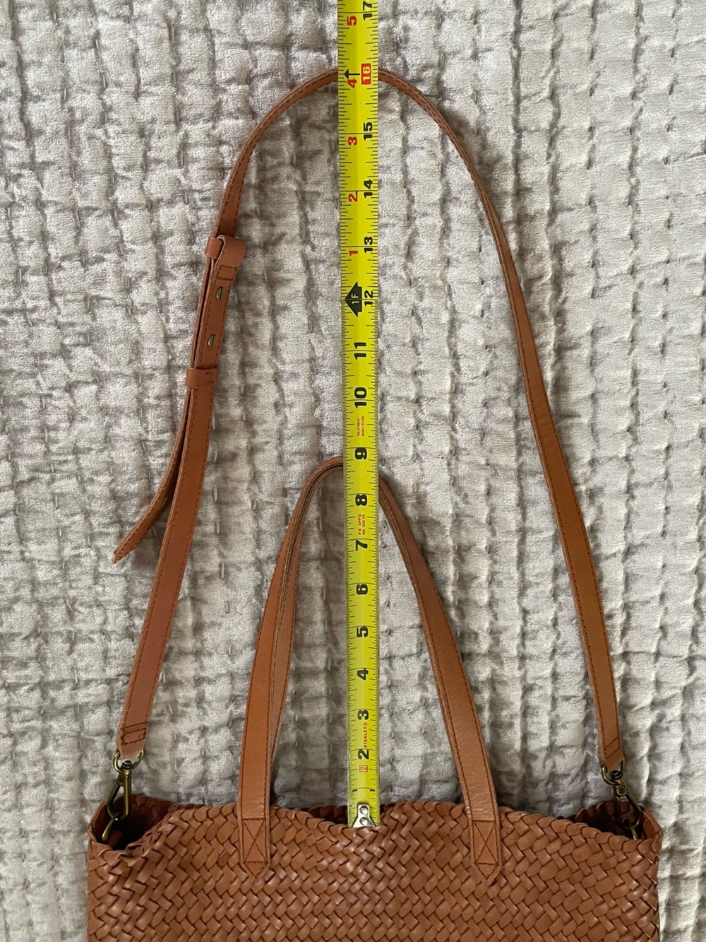 Madewell Transport Woven Leather Medium Tote Bag Brown - Picture 8 of 14